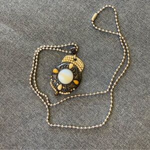 Handmade Glammy Tags USA  Embellished Dog Tag Brown Tones Rhinestones Whimsigoth